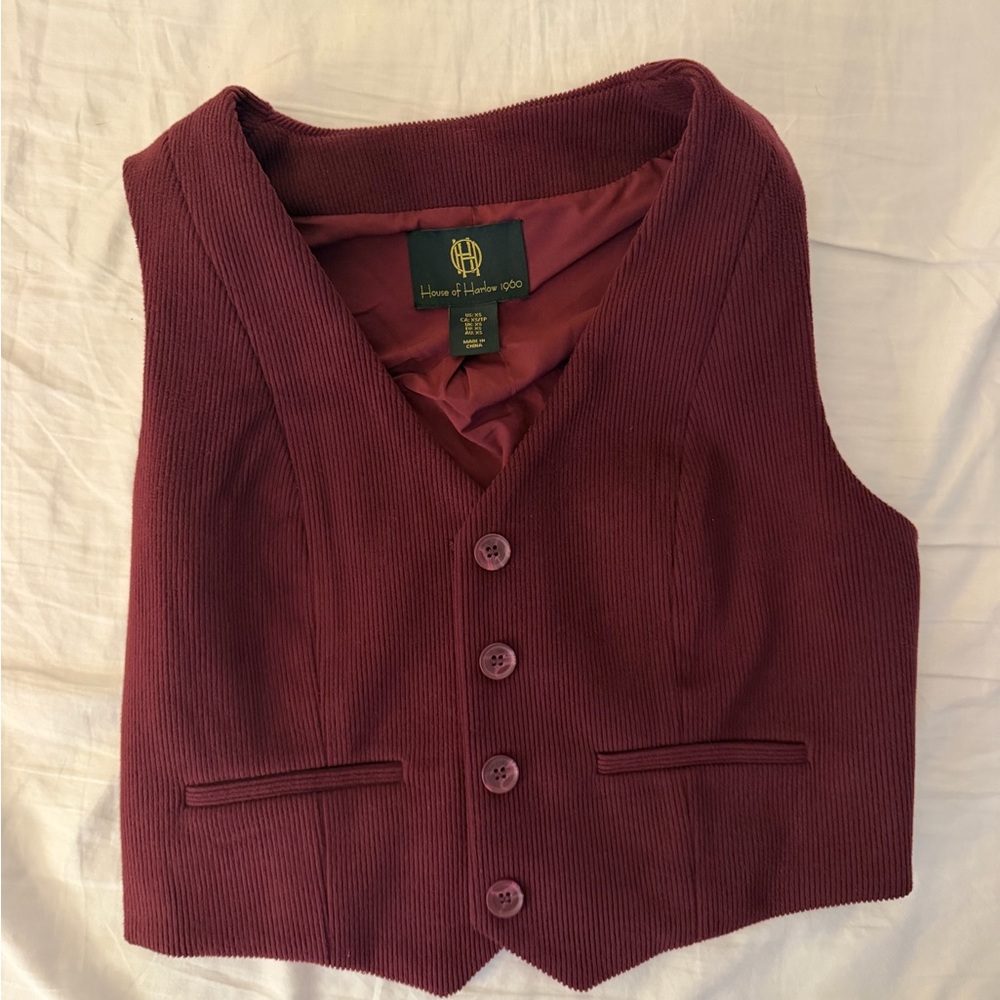 House of Harlow 1960 Burgundy Vest